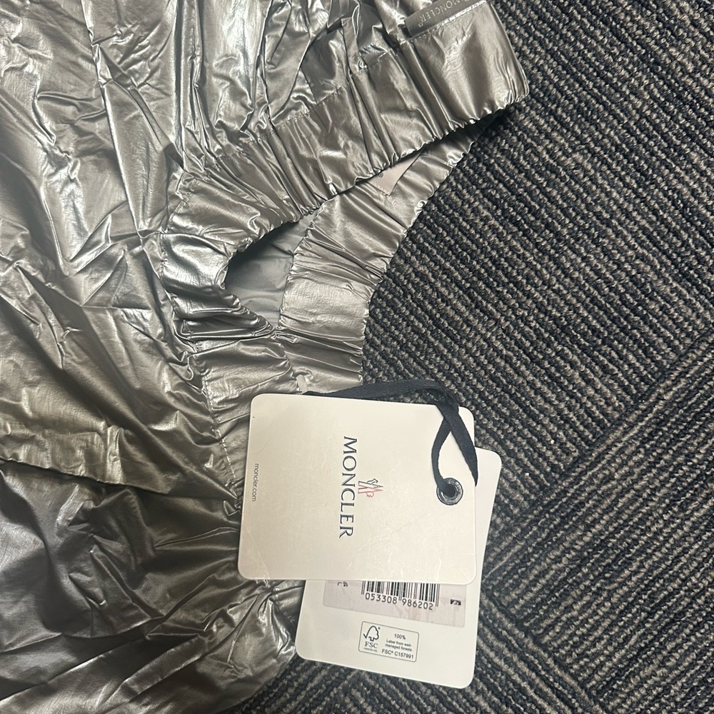 Moncler Metallic Gray Midi Skirt